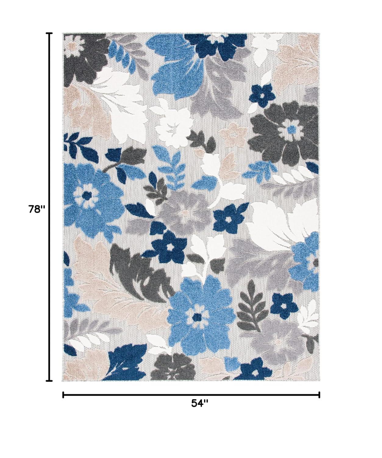 Cabana CBN308 Loomed Indoor Area Rug - Grey/Blue - 4'5"x6'5" - Safavieh