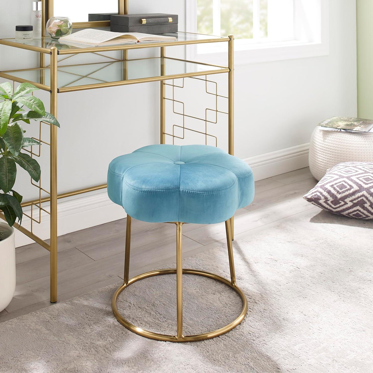 Ciara Flower Cushioned Vanity Stool