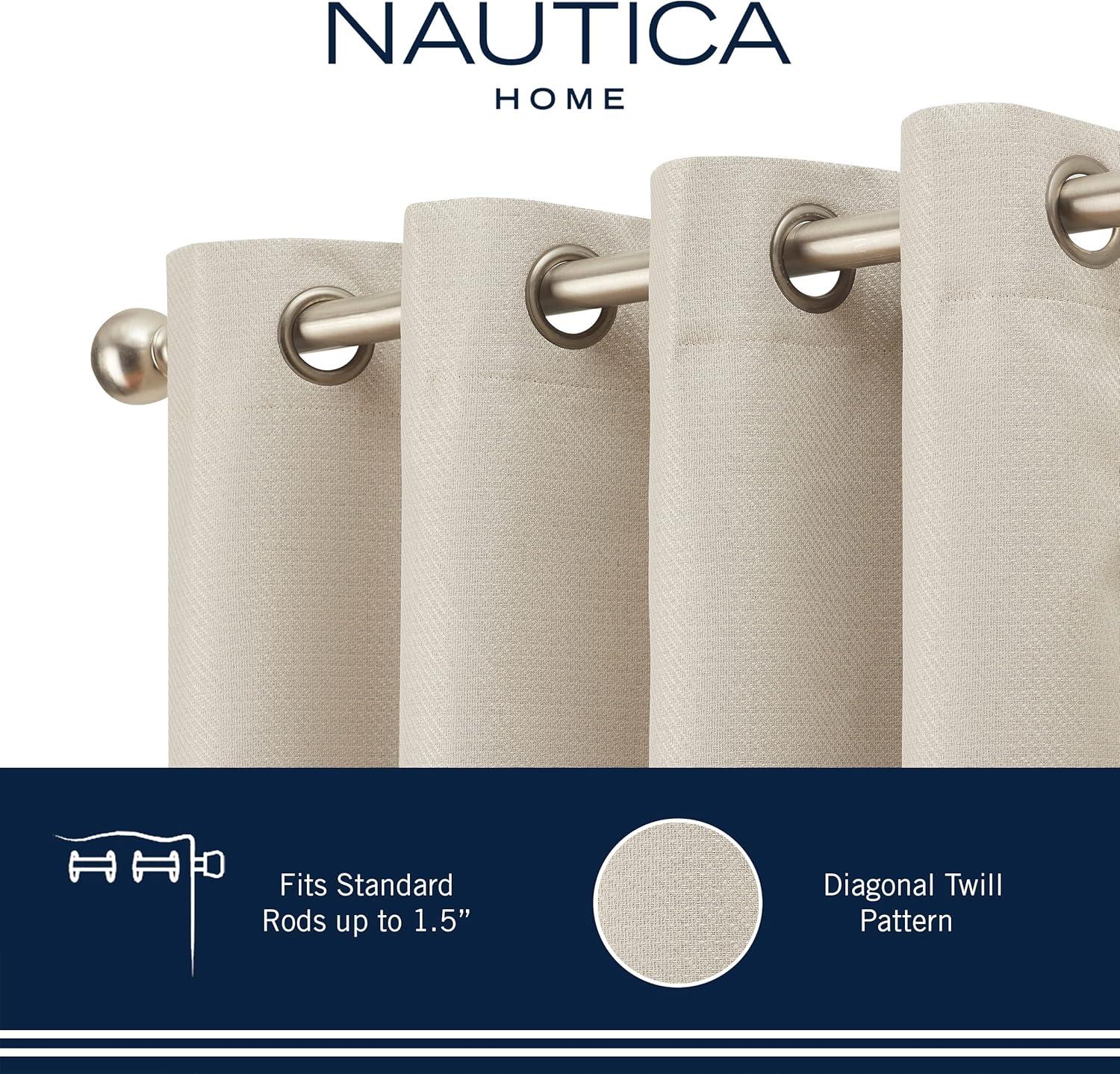 Nautica Nautica Synthetic Solid Color Blackout Thermal Rod Pocket Curtain Panels (Set of 2)