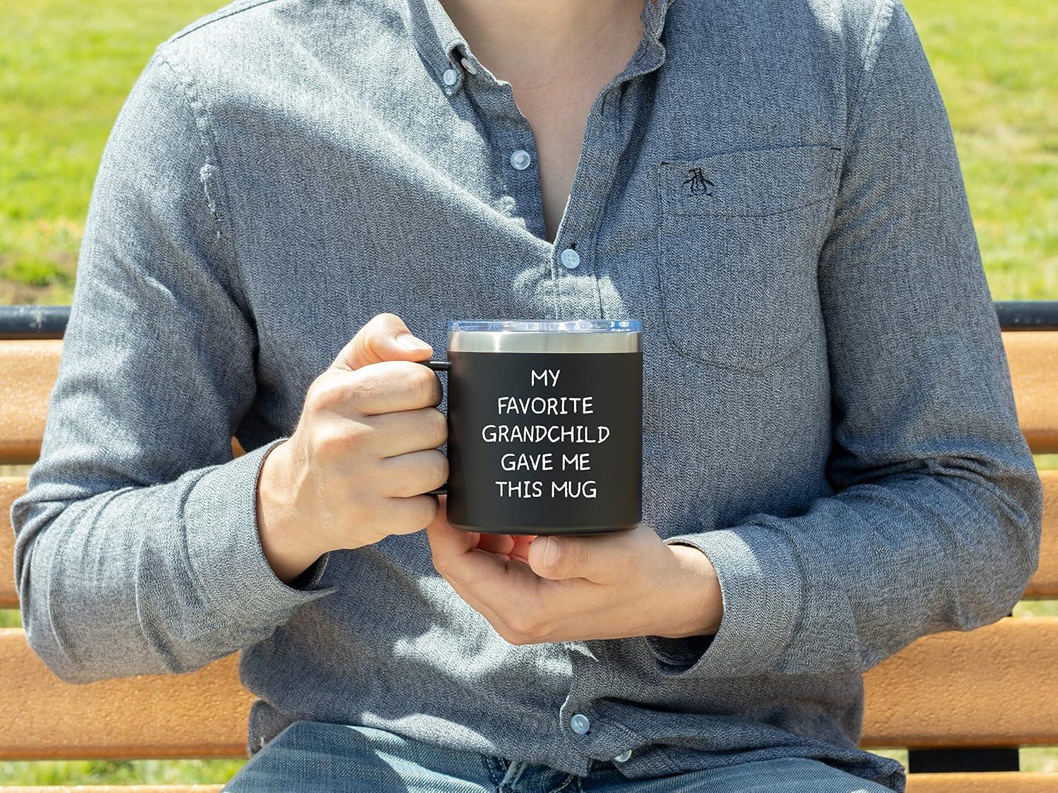 Best Grandpa Gifts for Christmas - 14Oz Grandpa Mug (Black) - You Are Not My Granddaughter -