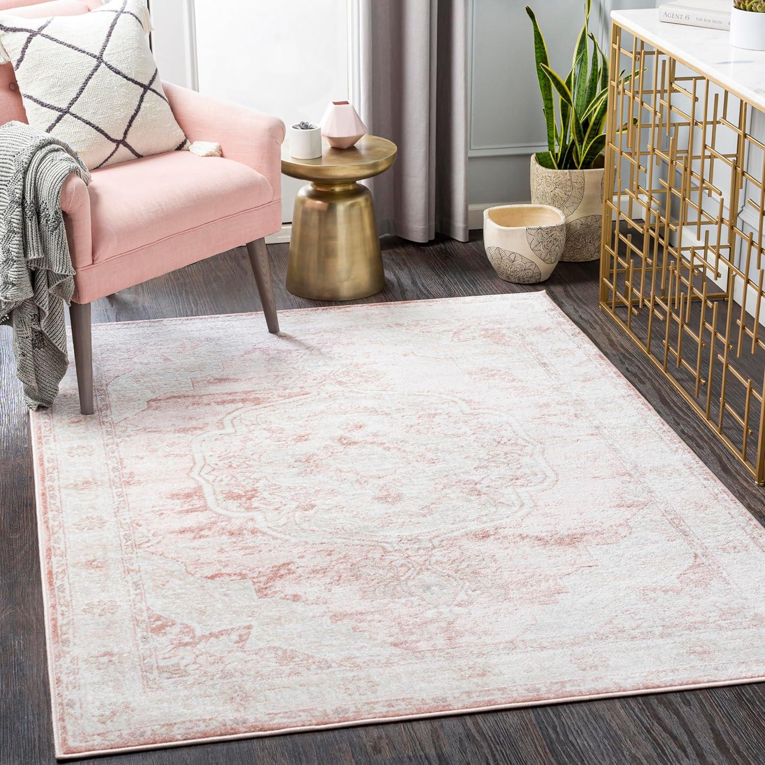 Mark & Day Baflo 7'10" Square Woven Indoor Area Rugs Blush
