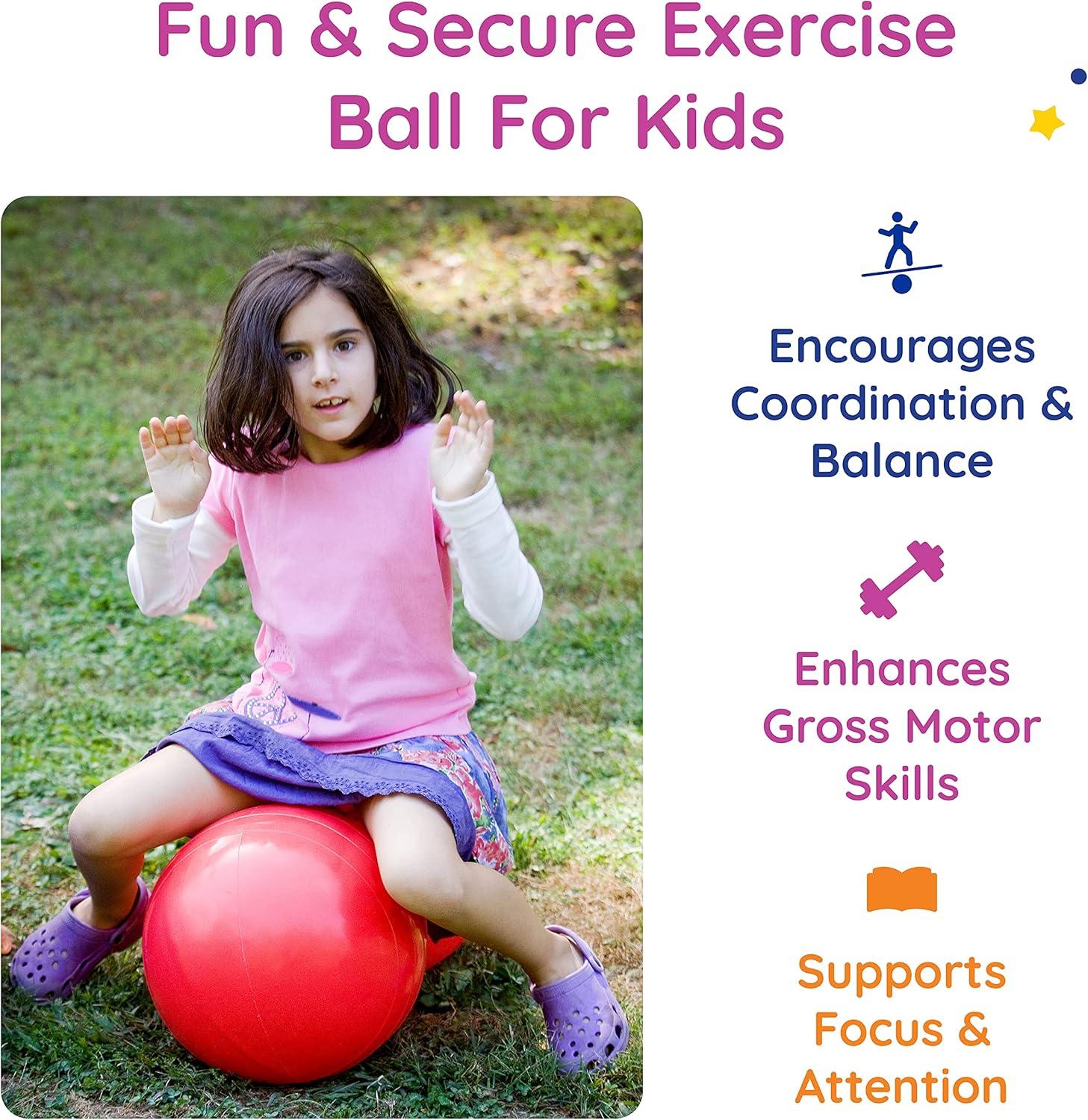 Fun and Function - Peanut Ball for Kids - Balance Ball for Kids with Special Needs - for Exercise, Therapy or Dynamic Seating