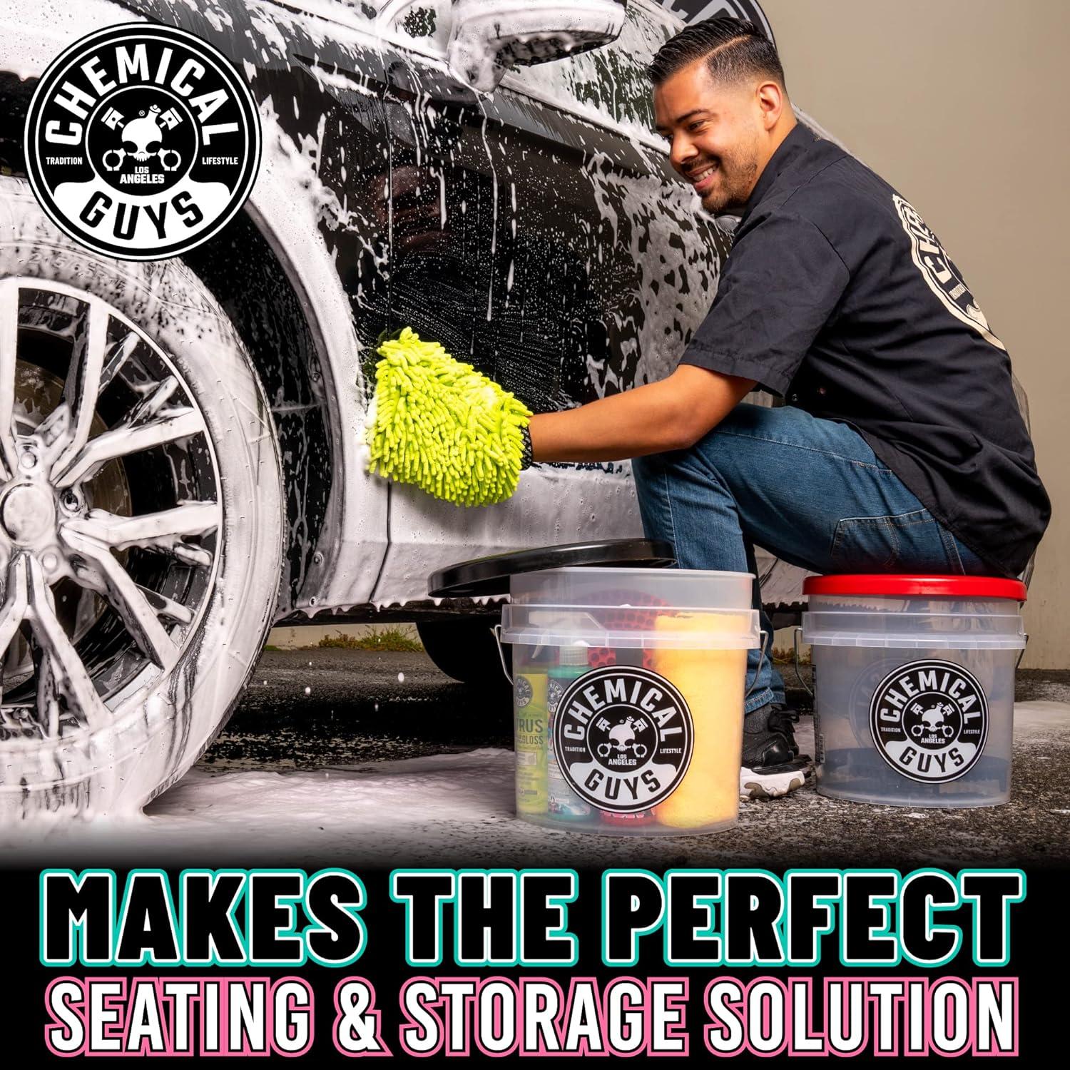 Chemical Guys HOL129 Best Two Car Wash Bucket Kit to Wash & Dry (11 Items Including 3 16 oz. Chemicals)