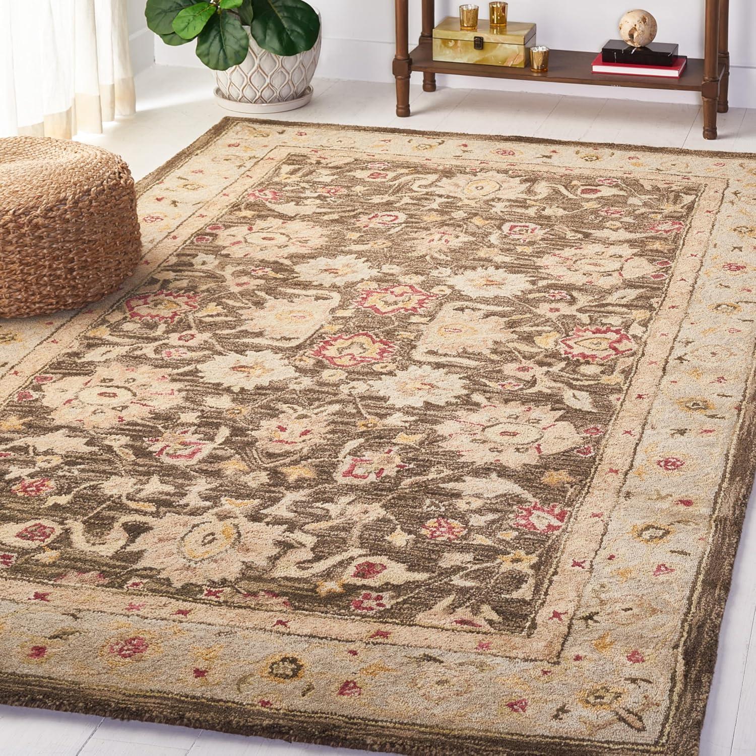 Antiquity AT853 Hand Tufted Area Rug - Olive Grey/Beige - 6'x9' - Safavieh.