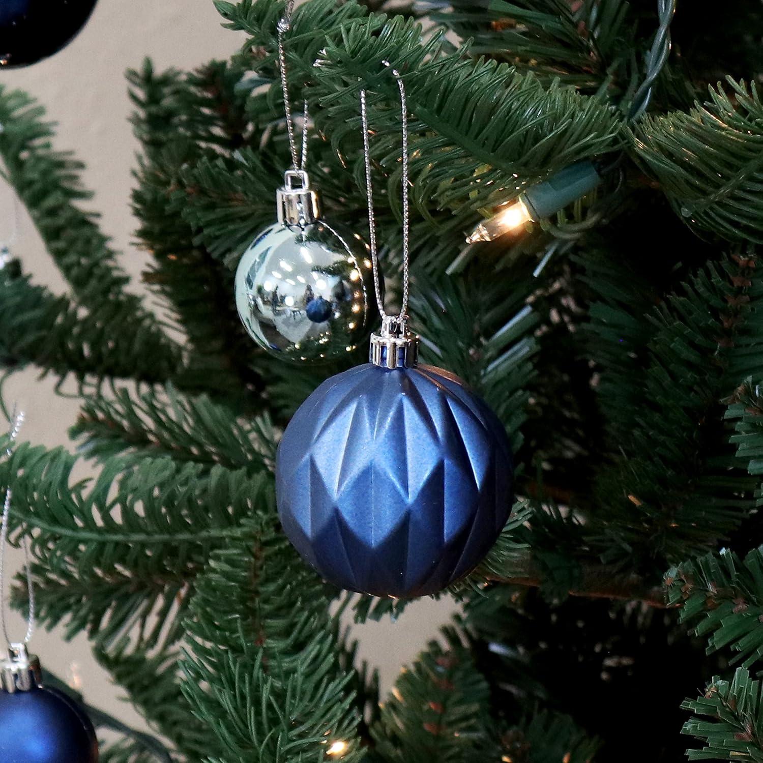 Winter Wonderland Blue and Silver Shatterproof Ornament Set