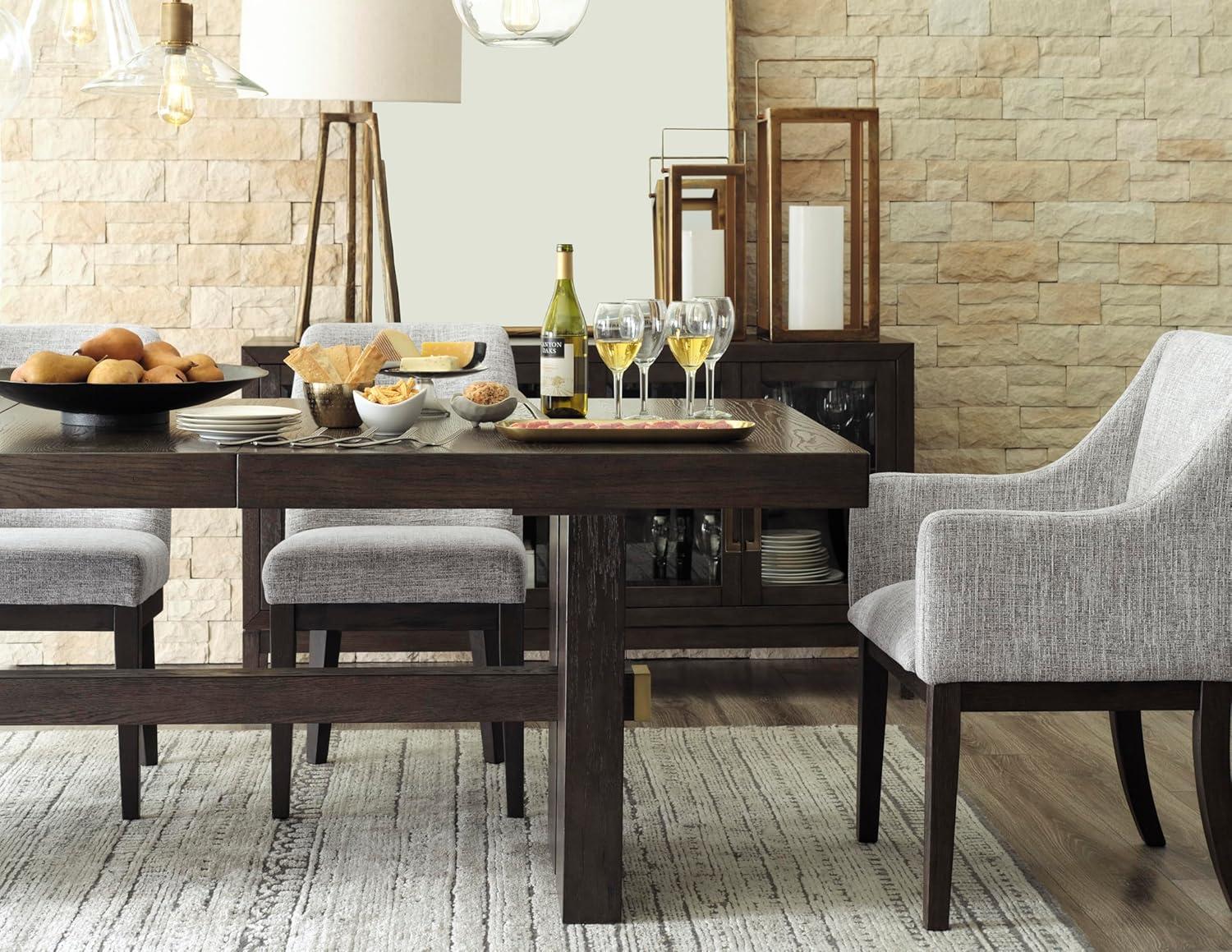 Signature Design by Ashley Burkhaus Traditional Upholstered Dining Chair, Set of 2, Dark Brown