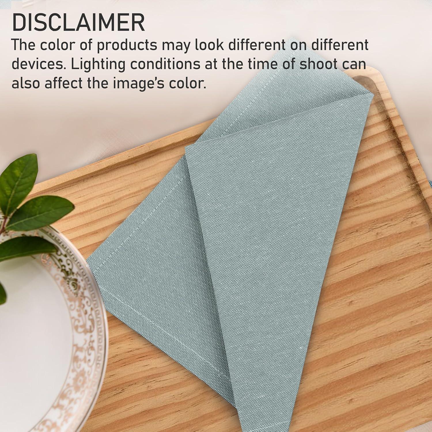 Poly Cotton Square Cloth Napkins Chambray Fabric (Set of 12)