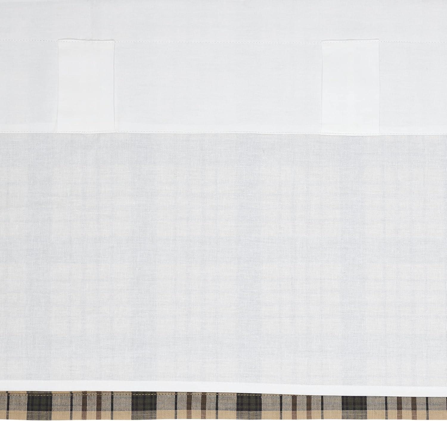 Rosalind Wheeler Holms Plaid Cotton Tailored Window Valance in Khaki/ Forest Green/ Russet