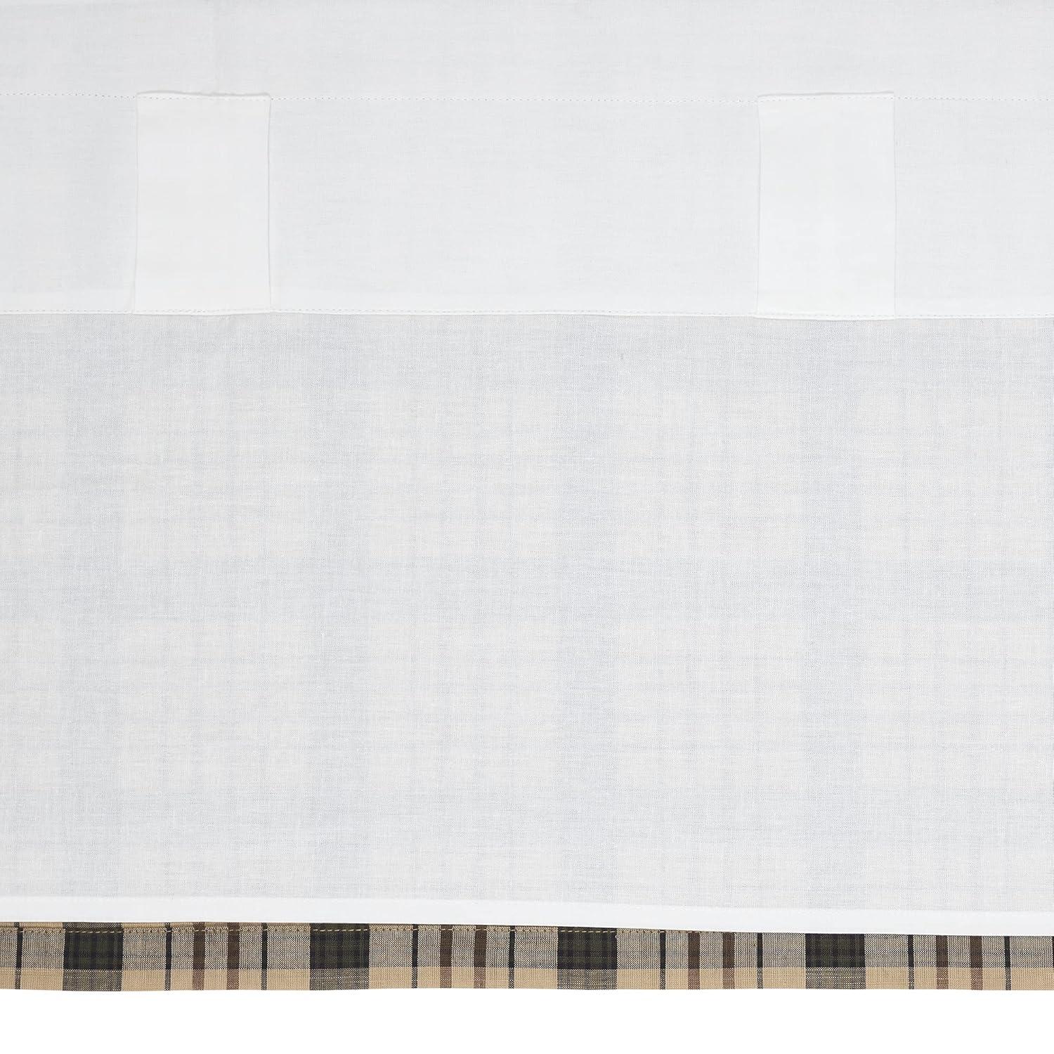 Rosalind Wheeler Holms Plaid Cotton Tailored Window Valance in Khaki/ Forest Green/ Russet
