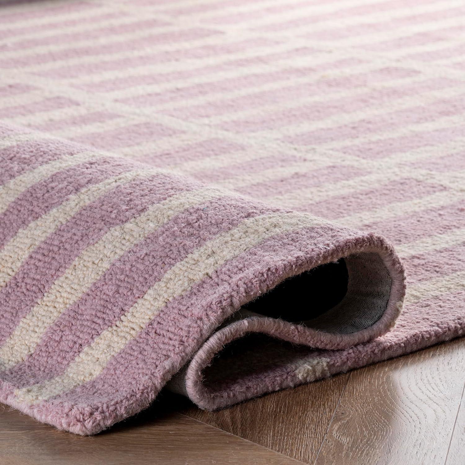 Nuloom Lemuel Geometric 8x10 Wool Indoor Area Rug for Living Room Bedroom Dining Room Kitchen, Navy/Ivory