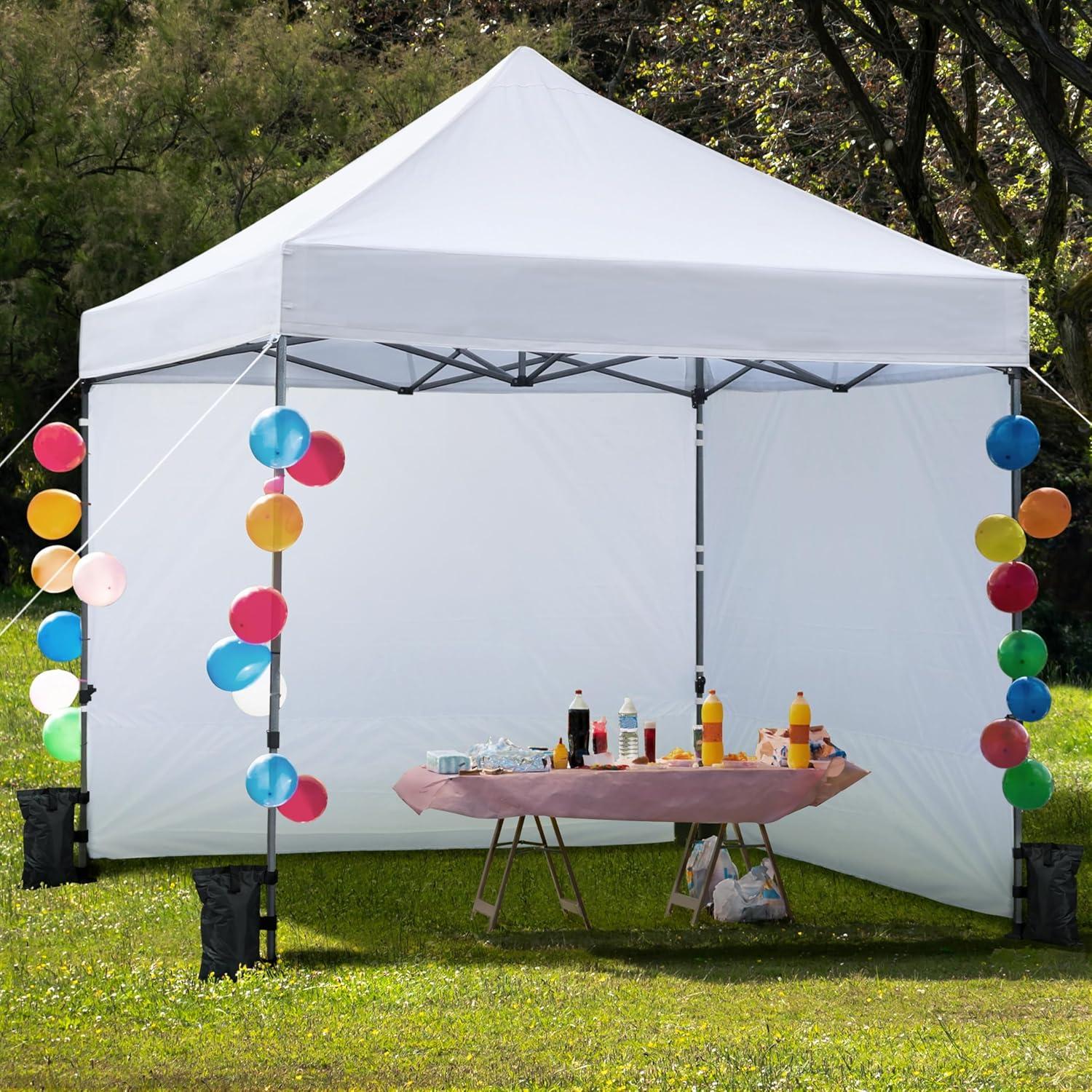 10x10ft White Waterproof Canopy Tent with Removable Sidewalls