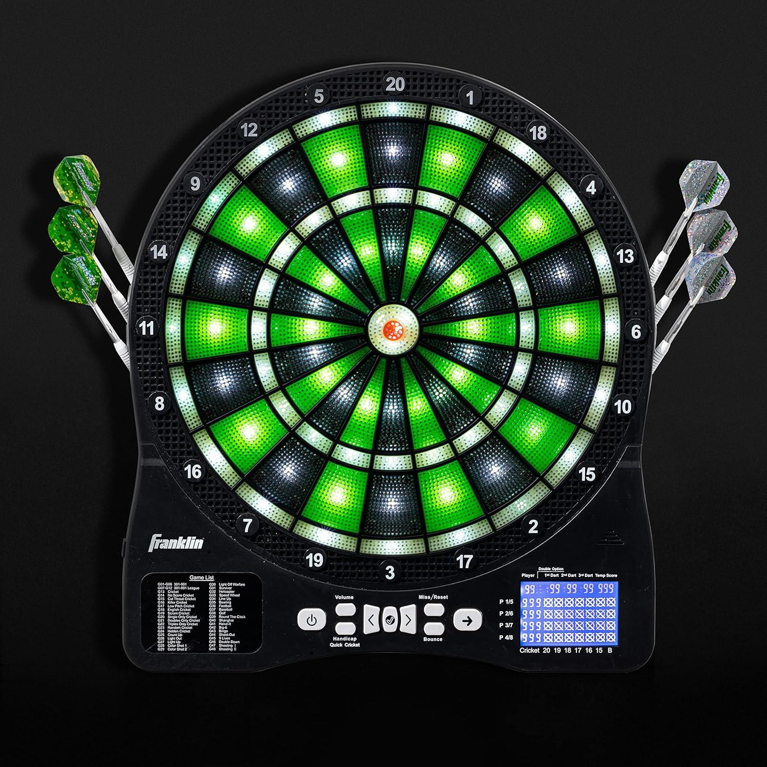 Franklin Sports Light Up Electronic Dartboard Set