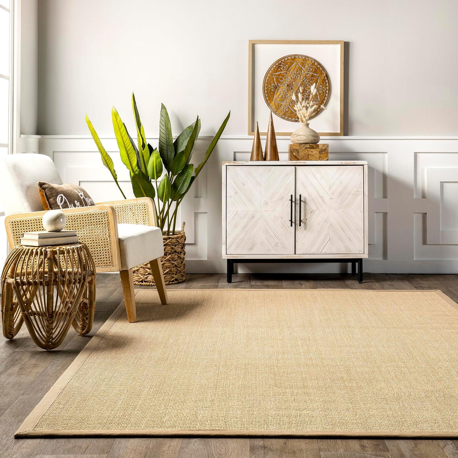 3'x5' Machine Woven orsay sisal Accent Rug Beige - nuLOOM: Modern Indoor Low Pile Skid-Resistant Area Rug