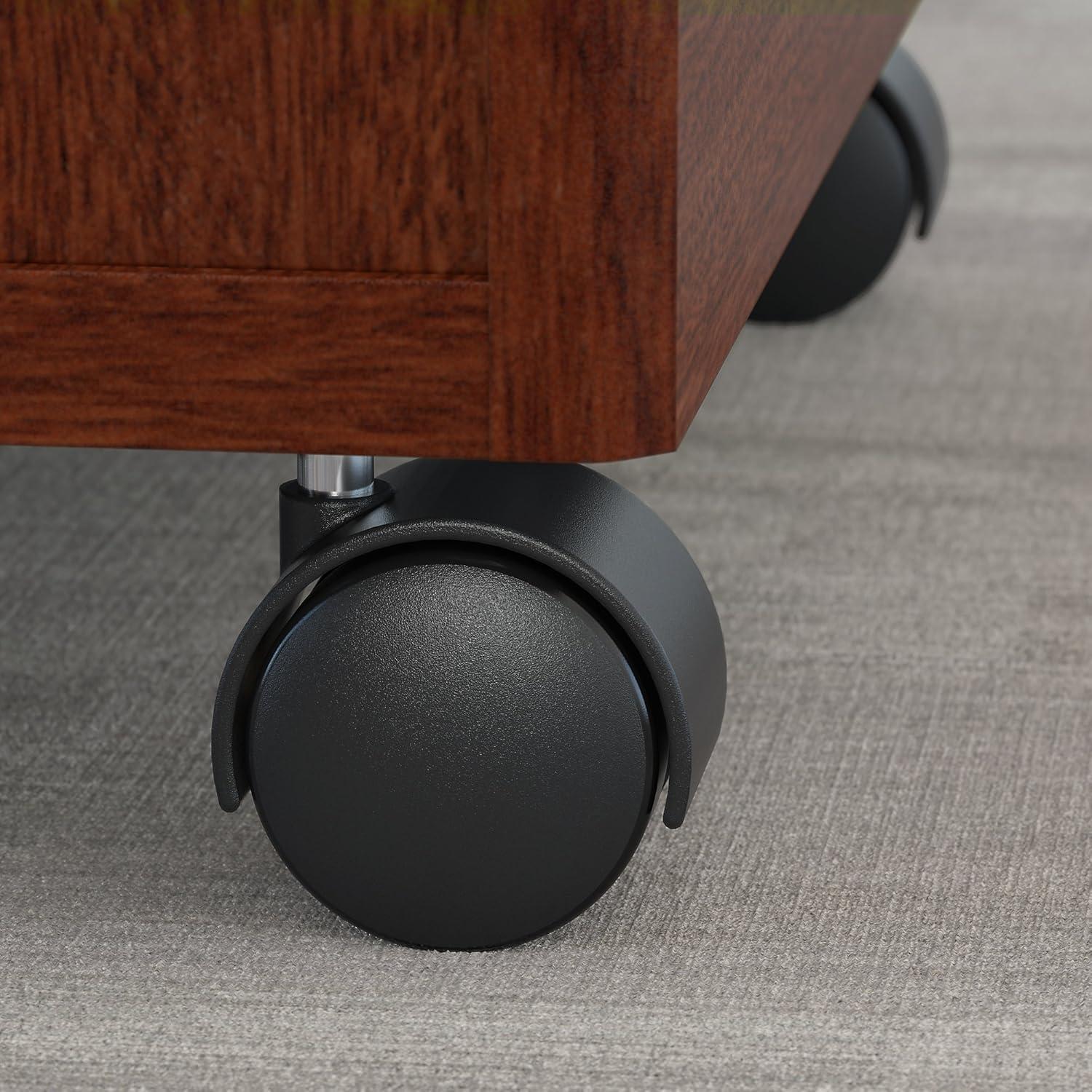 Series C Bow Front Desk with (2) 3 Drawer Mobile Pedestals