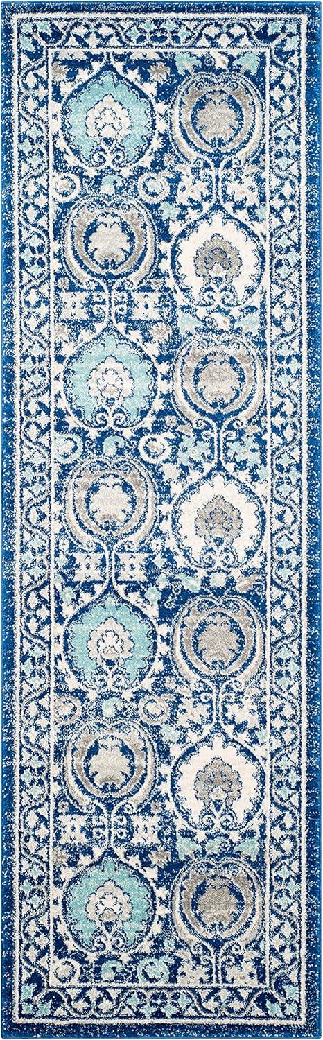 Evoke EVK251 Power Loomed Runner Rug - Blue/Ivory - 2'2"x7' - Safavieh.
