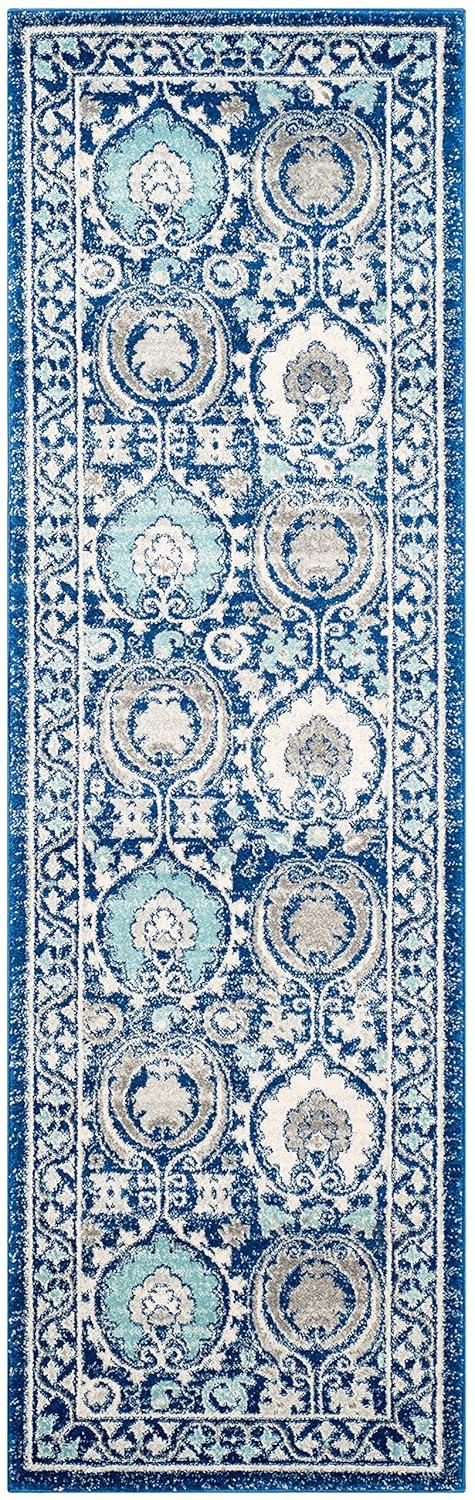 Evoke EVK251 Power Loomed Runner Rug - Blue/Ivory - 2'2"x7' - Safavieh.