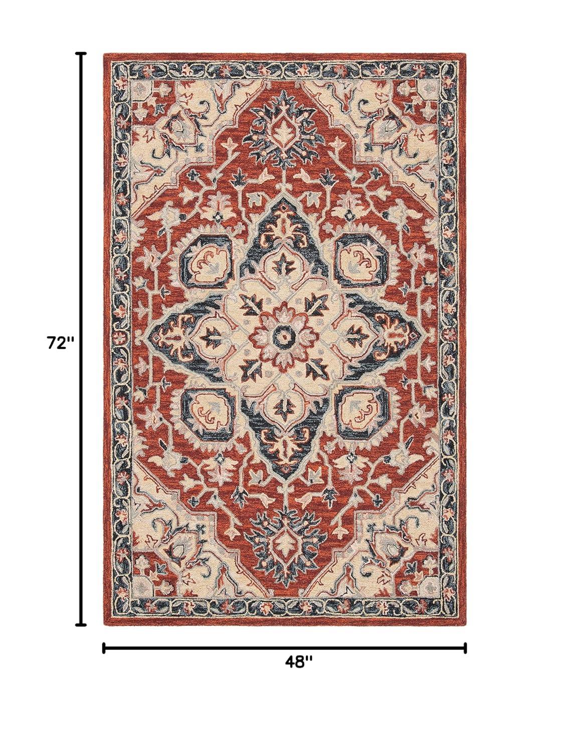 Heritage HG922 Hand Tufted Area Rug - Red/Black - 4'x6' - Safavieh.