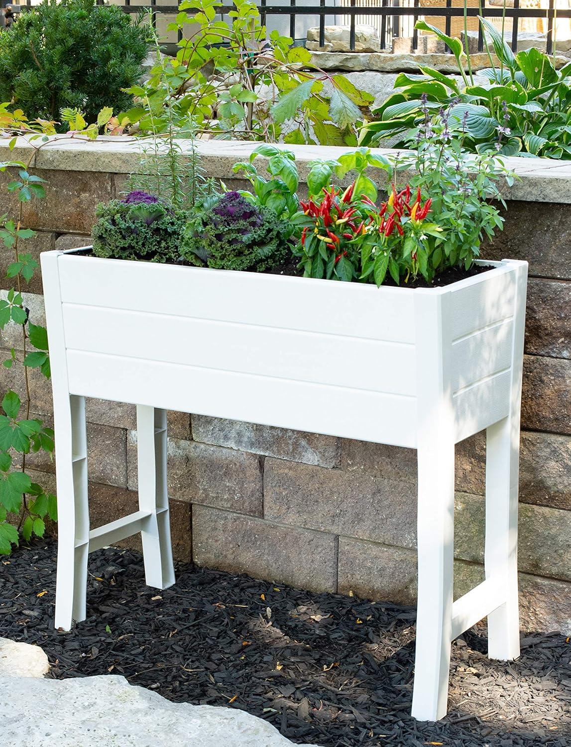 NuVue 32 in. H X 36 in. W X 11 in. D X 15 in. D Vinyl Elevated Garden Box White