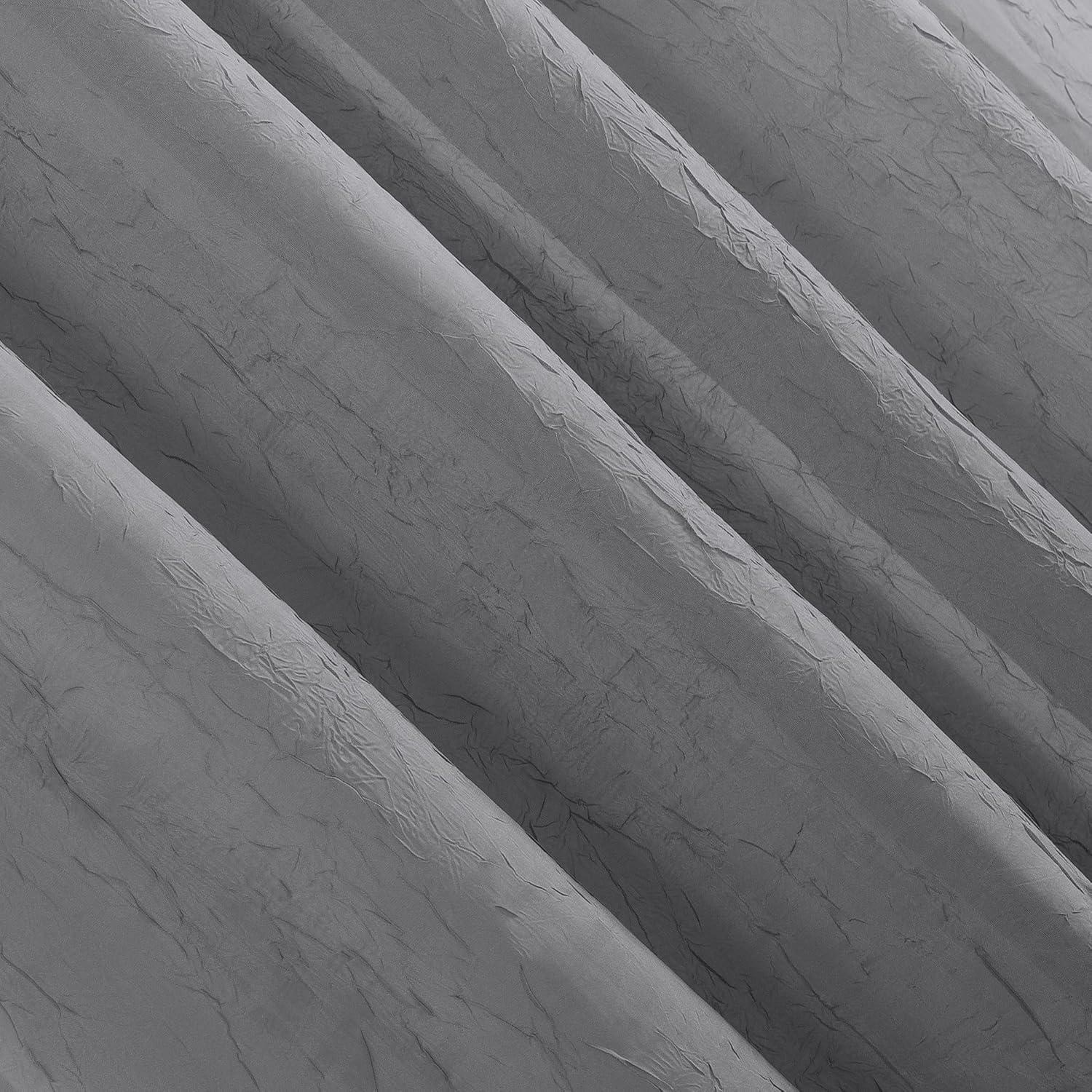 84"x51" Erica Crushed Sheer Voile Rod Pocket Curtain Panel Charcoal - No. 918
