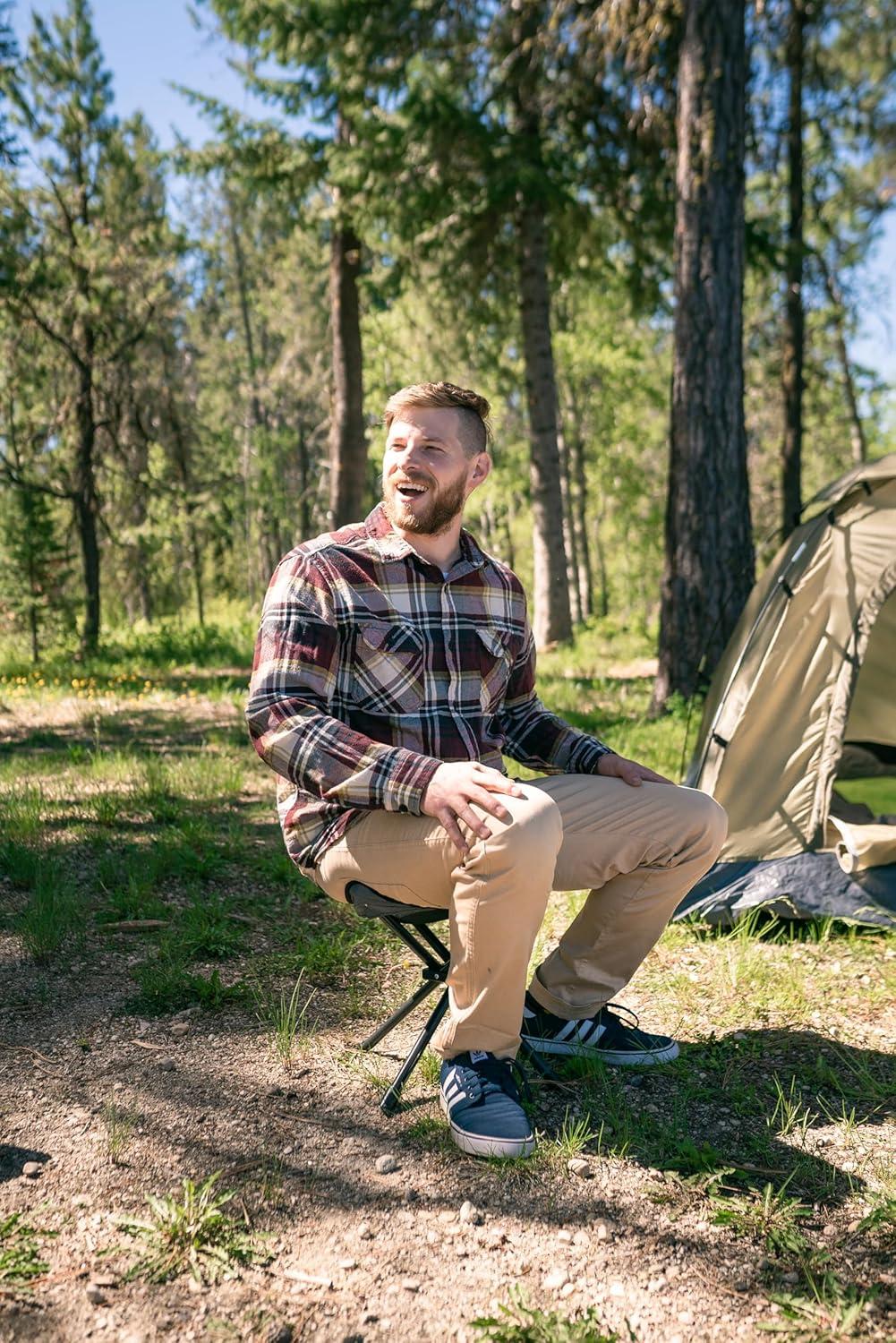 Stansport Apex Fold-up Stool Black Steel Polyester Camping Adult