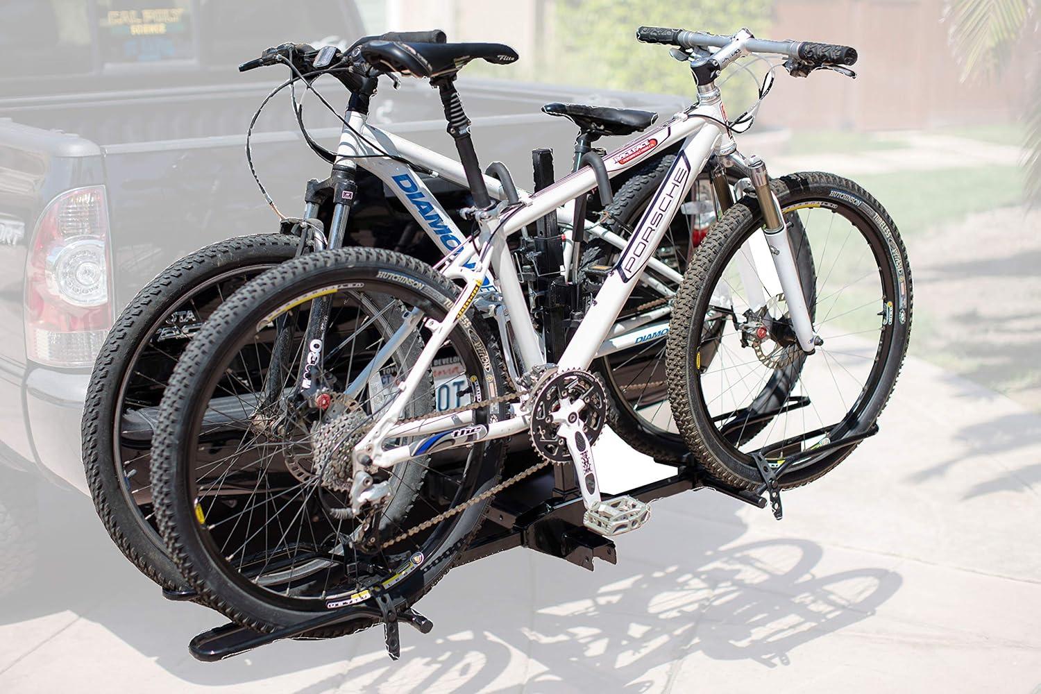 Black Steel Hitch Mount Platform Style 2-Bike Rack