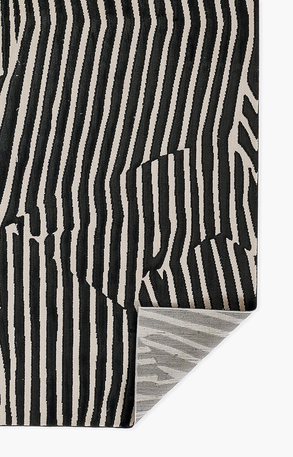 Momeni 2'3"x7'6" Xander Everly Machine Loomed Runner Rug Black: Geometric Pattern, Indoor, Low Pile, Polyester & Polypropylene