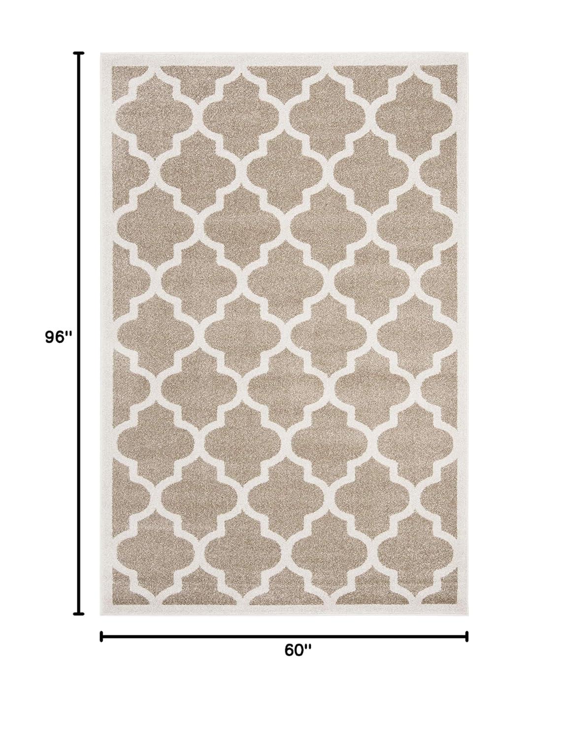 Amherst AMT420 Power Loomed Indoor Area Rug - Wheat/Beige - 5'3"x8' - Safavieh