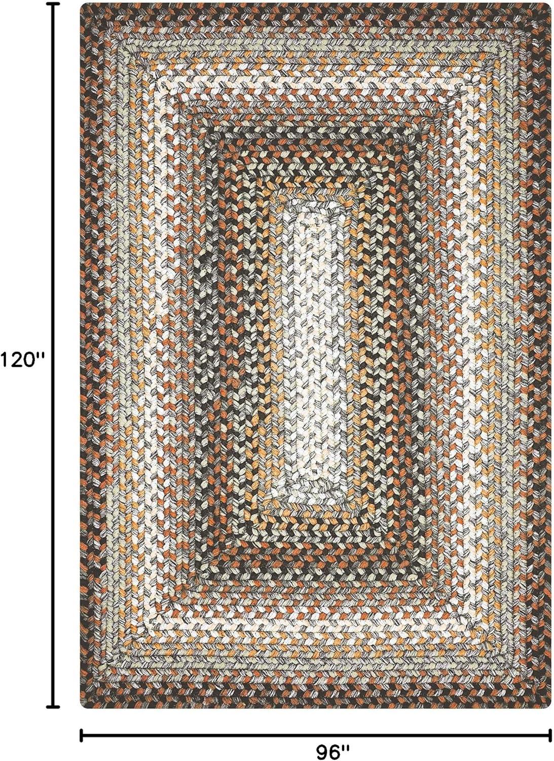 Homespice Midnight Moon Washable 8x10' Rug for Living Room, Bedroom Rug and Dining Room, Indoor-Outdoor Patio Rug Pet Friendly. Decor Style- Farmhouse Rug, Rustic, Country, Black Braided Rug