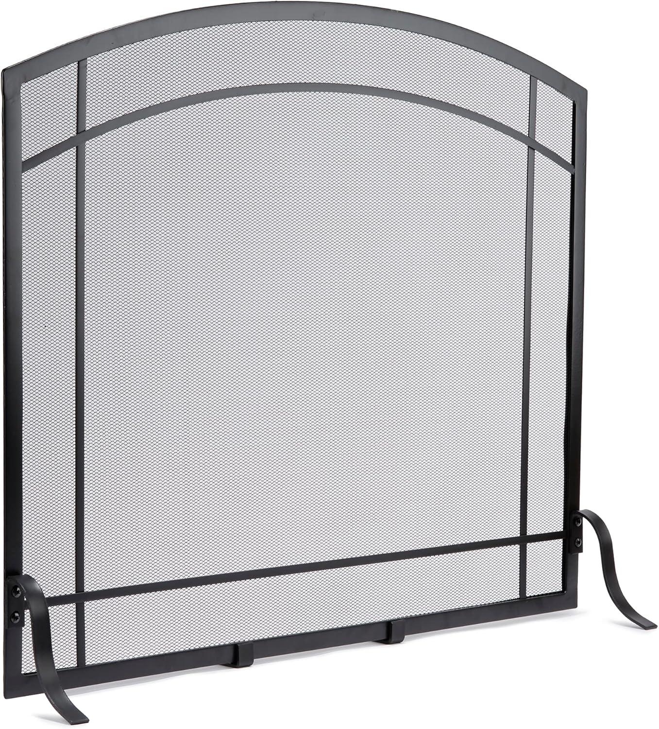 UniFlame Single Panel Black Wrought Iron Mission Screen