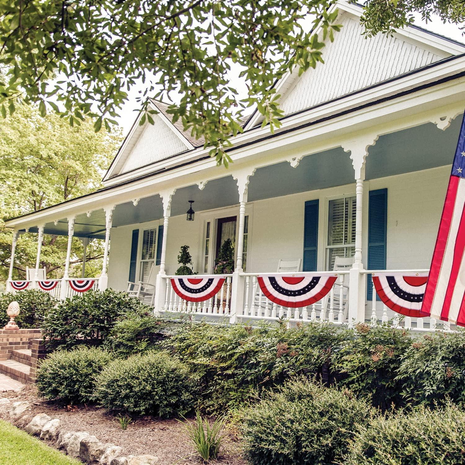 Double Sided 18'' H x 12'' W Polyester Independence Day Bunting