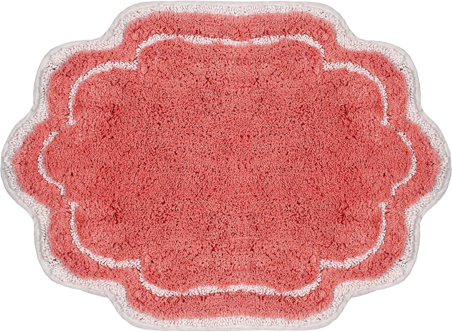 17"x24" Allure Collection Coral Cotton Tufted Bath Rug - Home Weavers