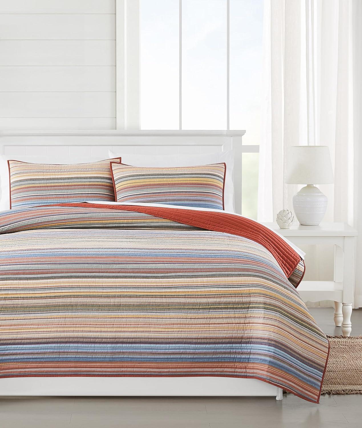 Oceanfront Resort Naples Yarn Dye Stripe Quilt Set
