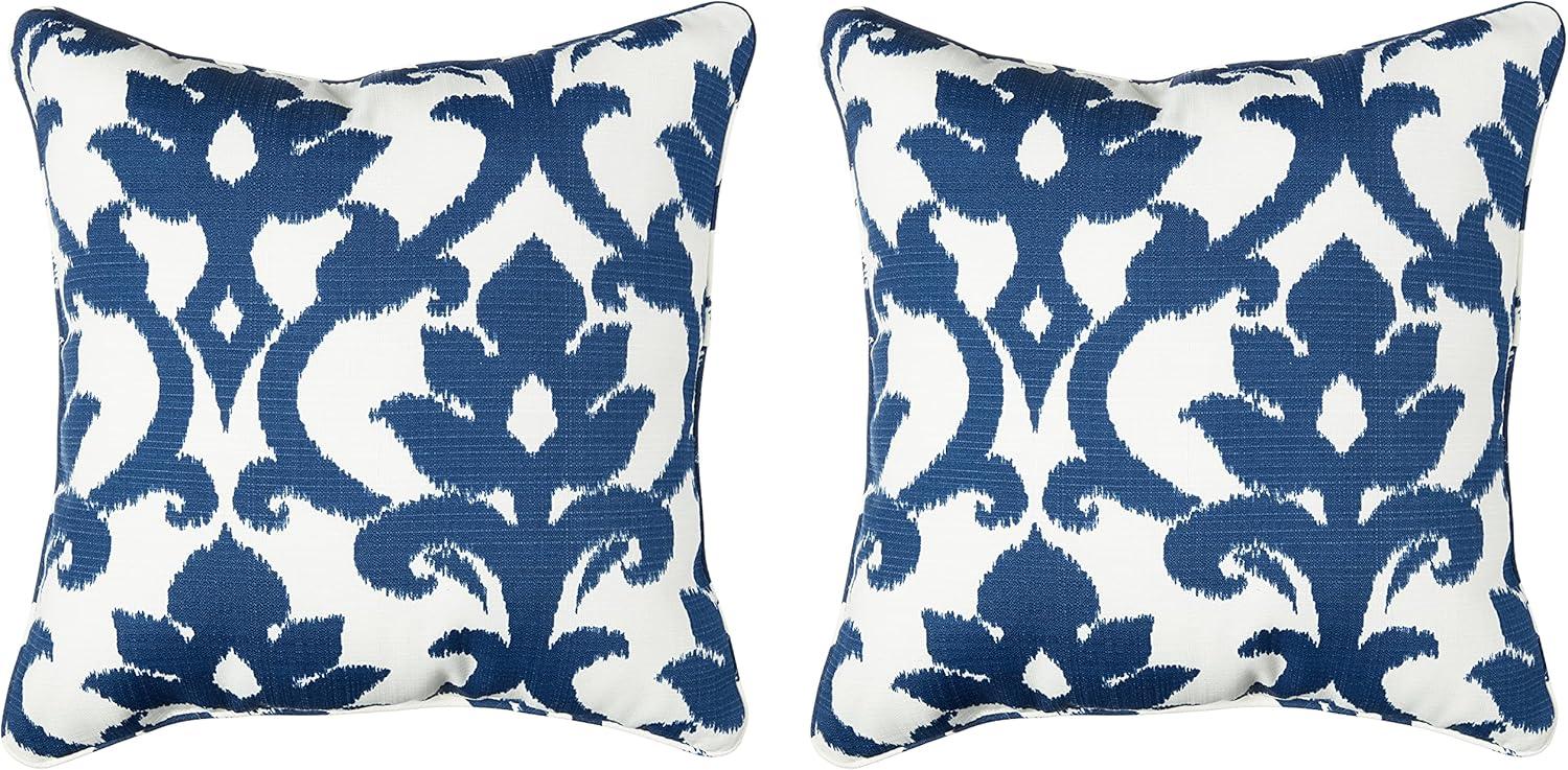 Bosco Damask Indoor/Outdoor Reversible Throw Pillow (Set of 2)