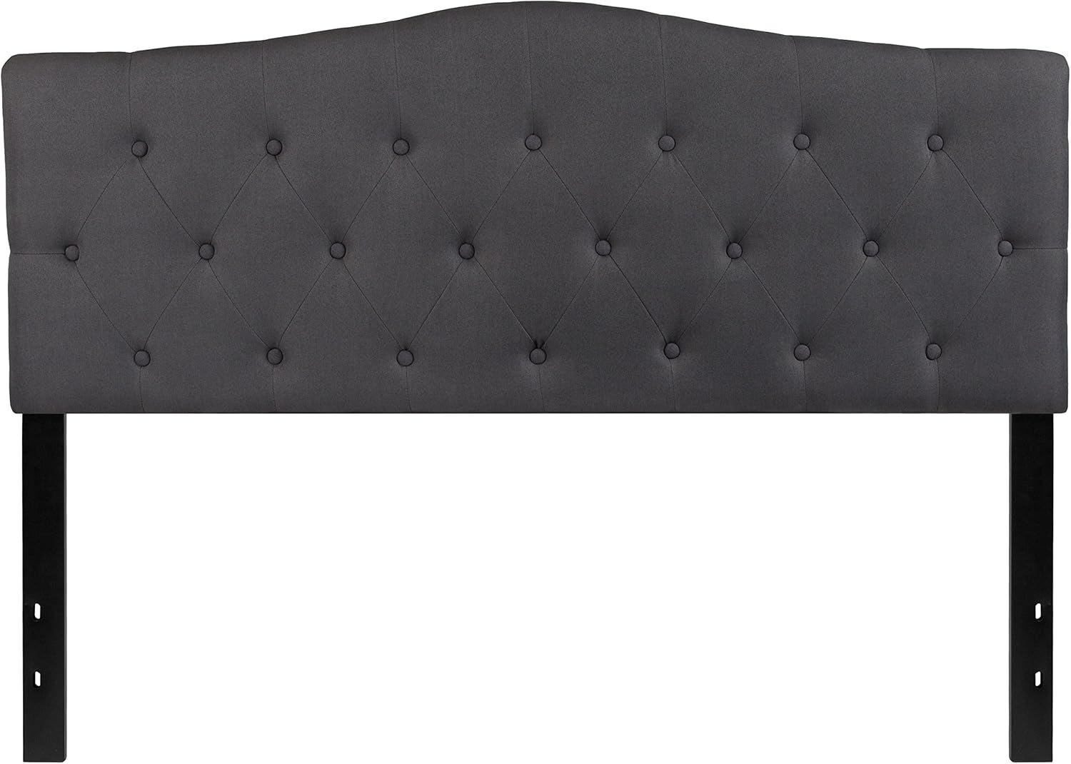 Flash Furniture Cambridge Tufted Upholstered Queen Size Headboard in Dark Gray Fabric
