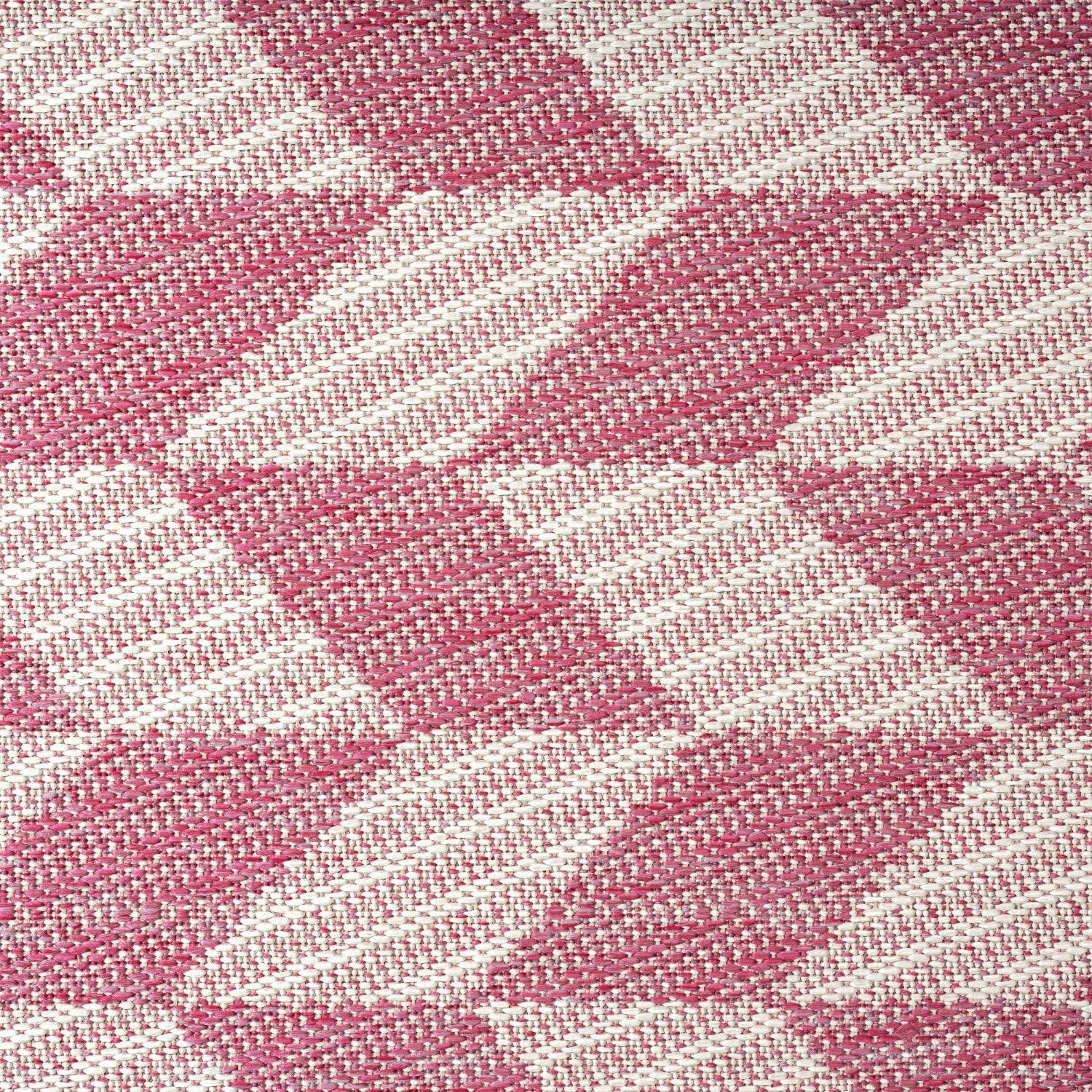 NICOLE MILLER NEW YORK Country Calla Herringbone Indoor/Outdoor Area Rug, Pink/Ivory