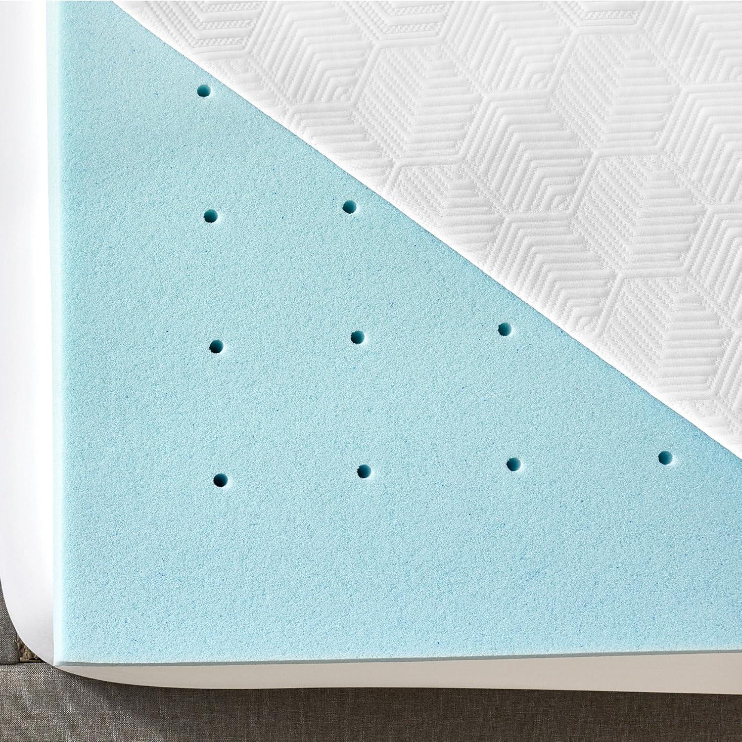 3" Gel Memory Foam Mattress Topper with Cooling Cover