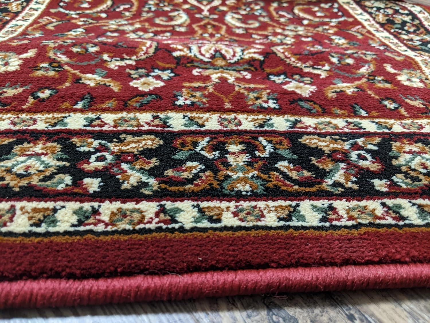 Radici USA Noble 3 x 5 (ft) Polypropylene Burgundy Rectangular Indoor Floral/Botanical Oriental Area rug