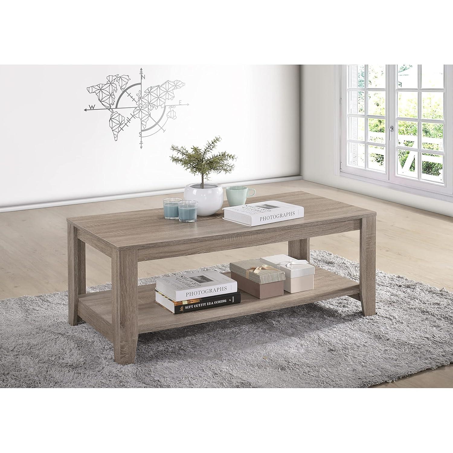 Progressive Furniture  17 x 42 x 20 in. Barry Cocktail Table - Dark Taupe