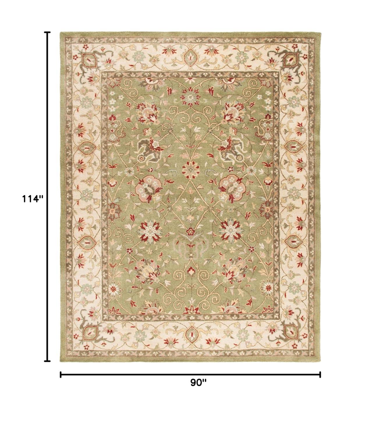 SAFAVIEH Antiquity Lilibeth Traditional Floral Wool Area Rug, Sage, 7'6" x 9'6"
