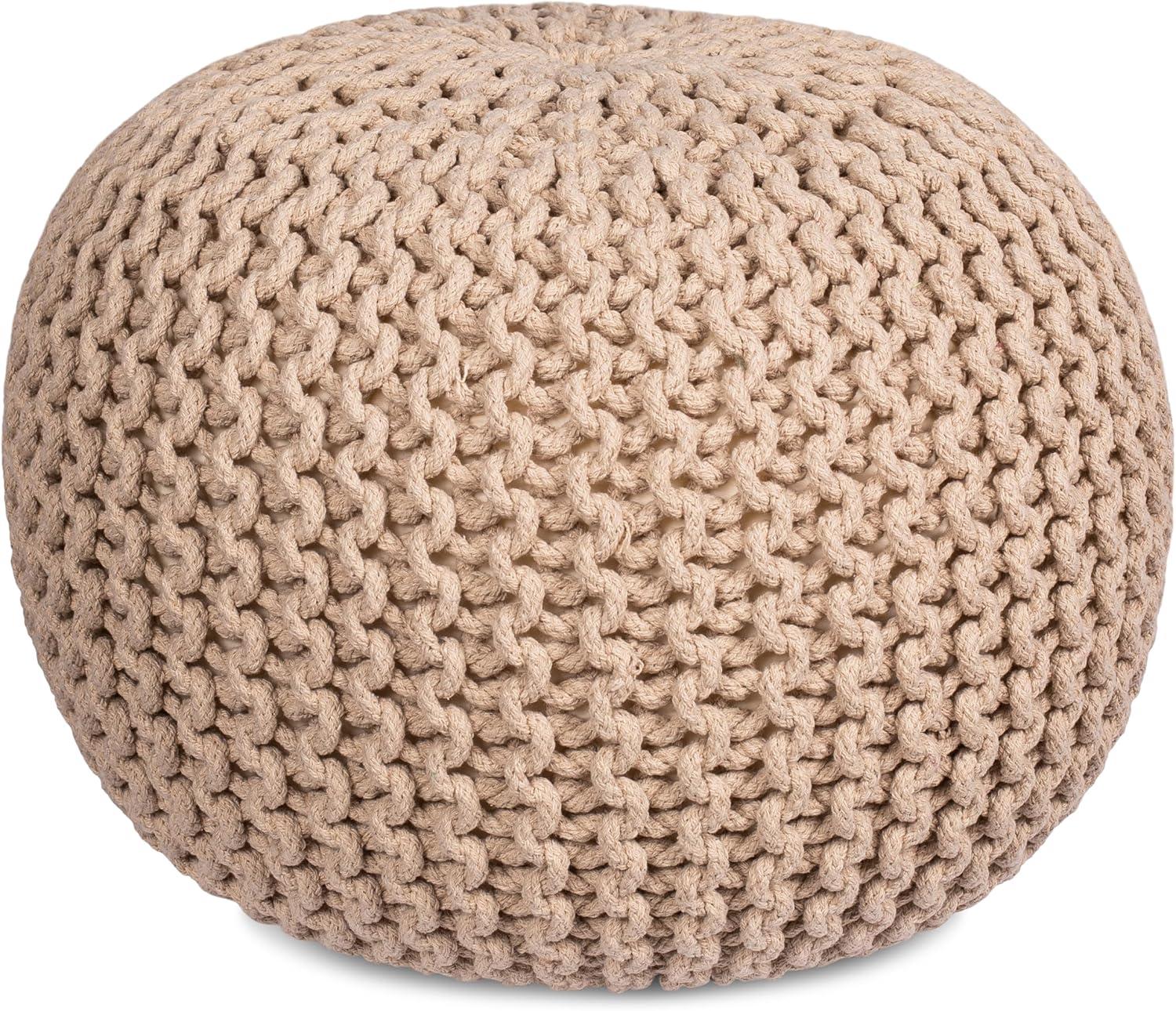 BirdRock Home Round Pouf Foot Stool Ottoman - Natural