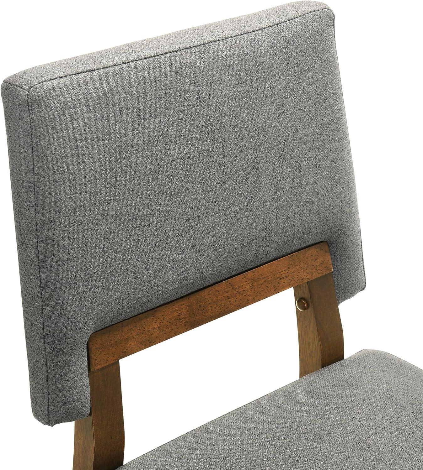 Channell Wood Dining Chair in Walnut Finish with Charcoal Fabric - Set of 2