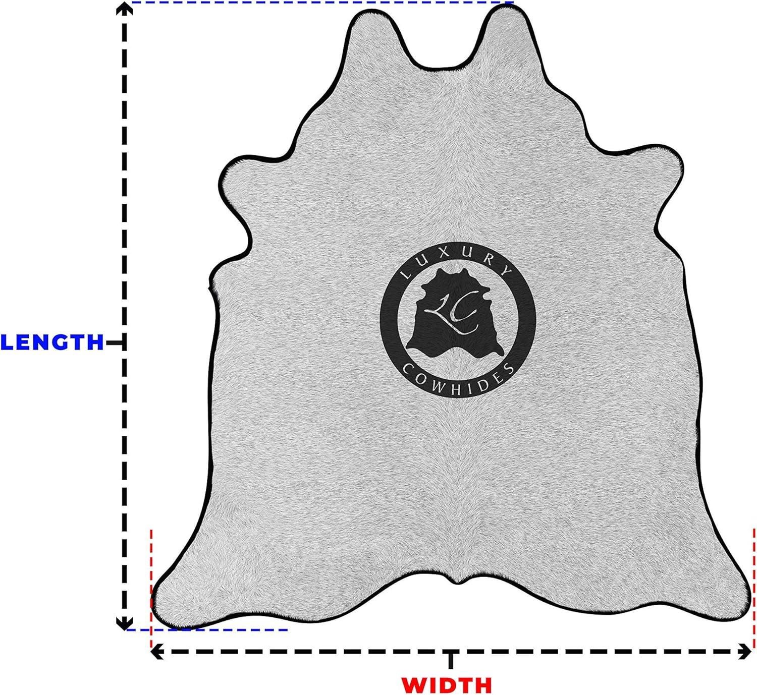 Real Brindle White Belly Cowhide Rug, Size 6x7-8' XXL