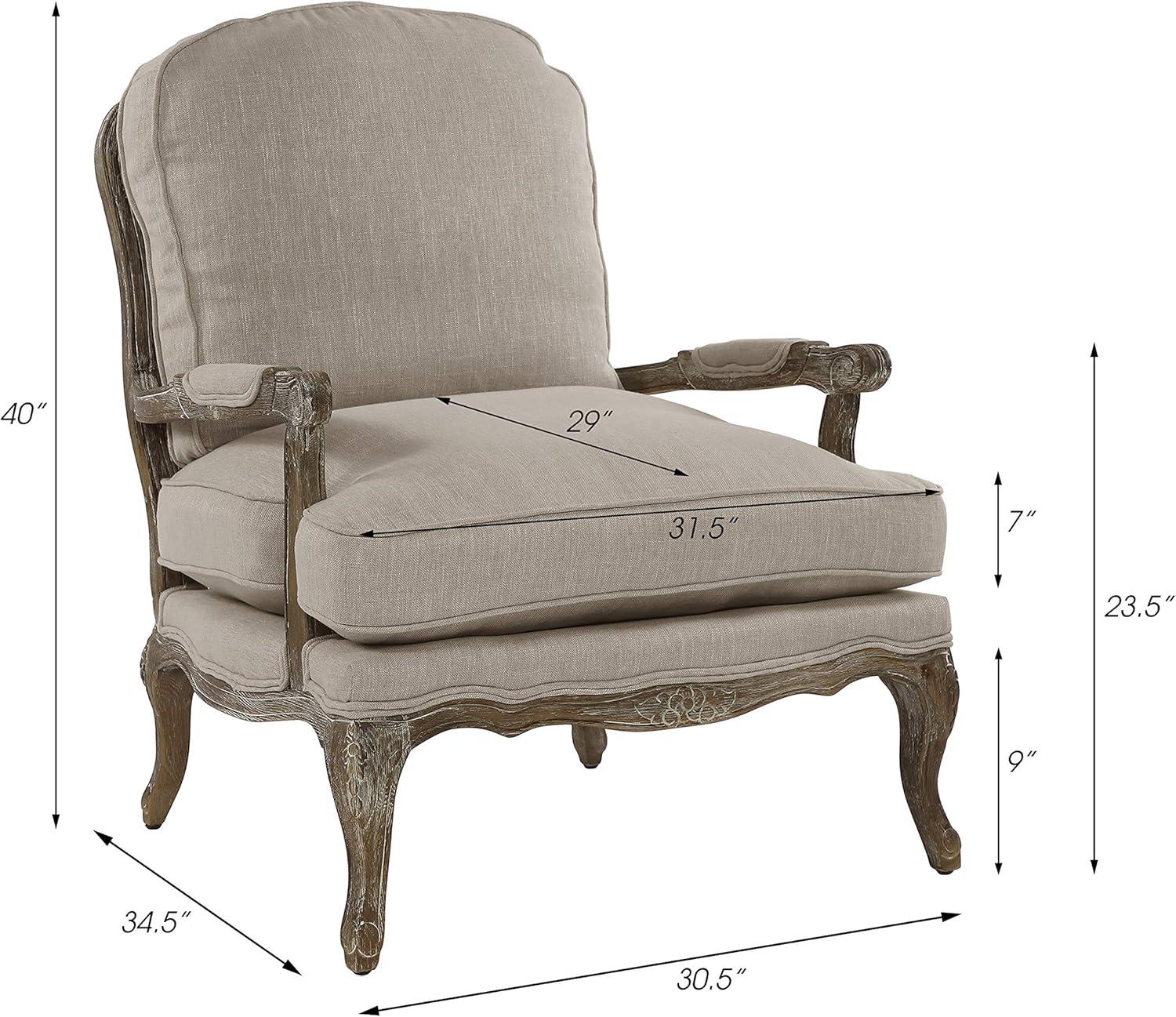 Homelegance Parlier Show Wood Accent Chair In Grey Weathered / Natural Fabric