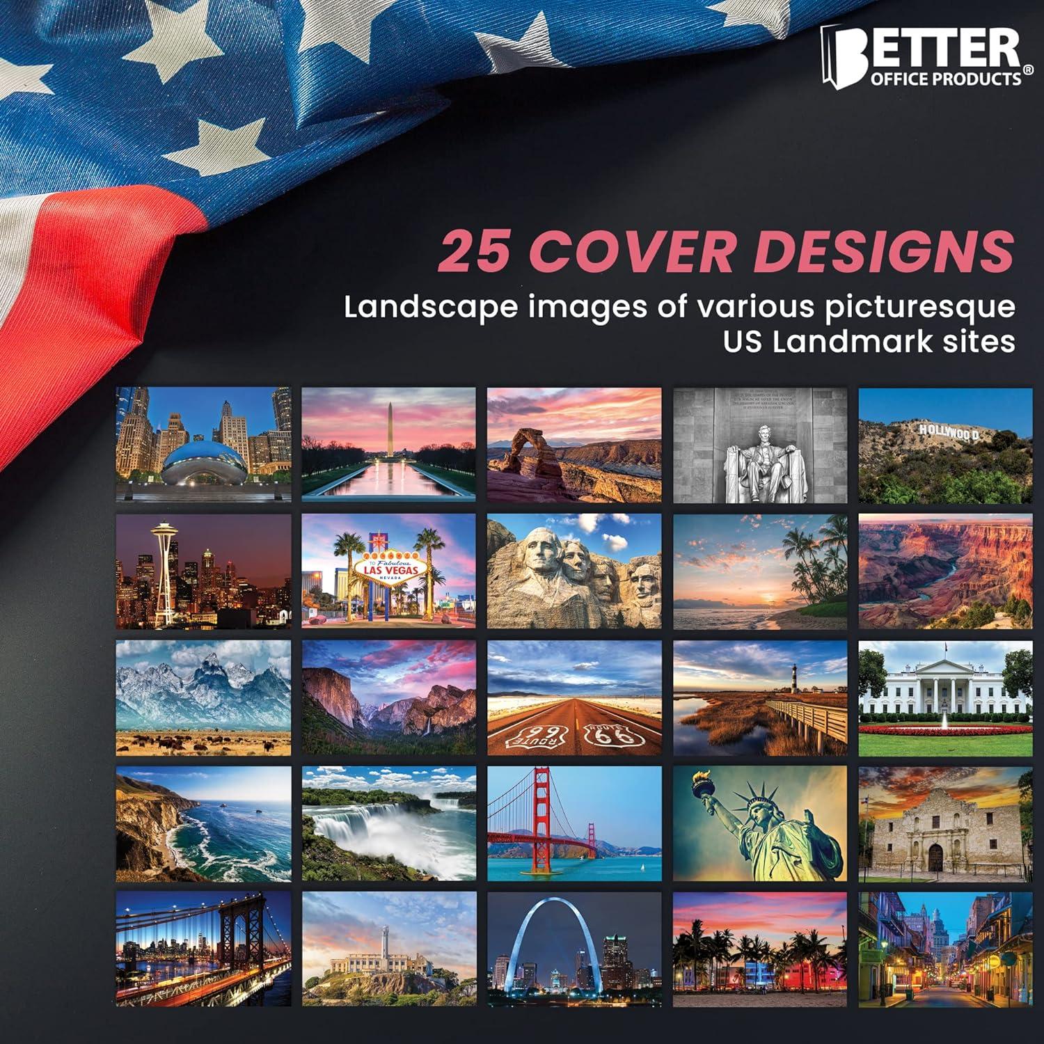 High Gloss Travel Postcards of Famous US Landmarks, 4 x 6 inch, 50 Pack