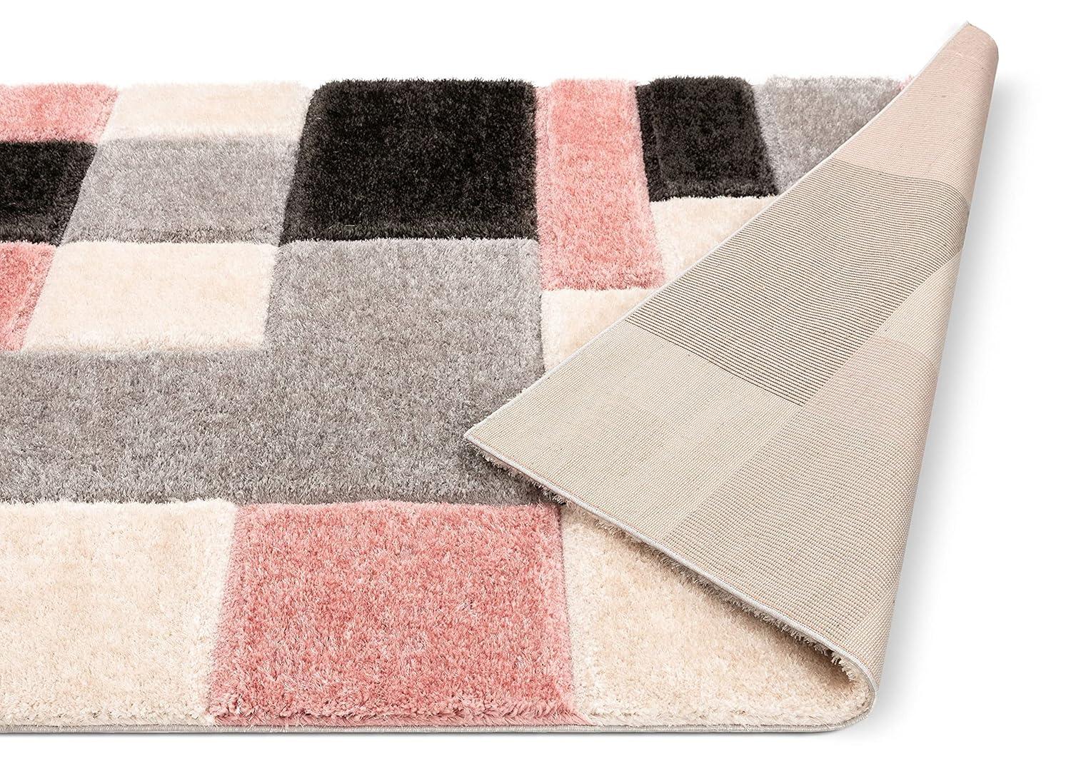 Cobina Geometric Blush/Cream/Black Area Rug