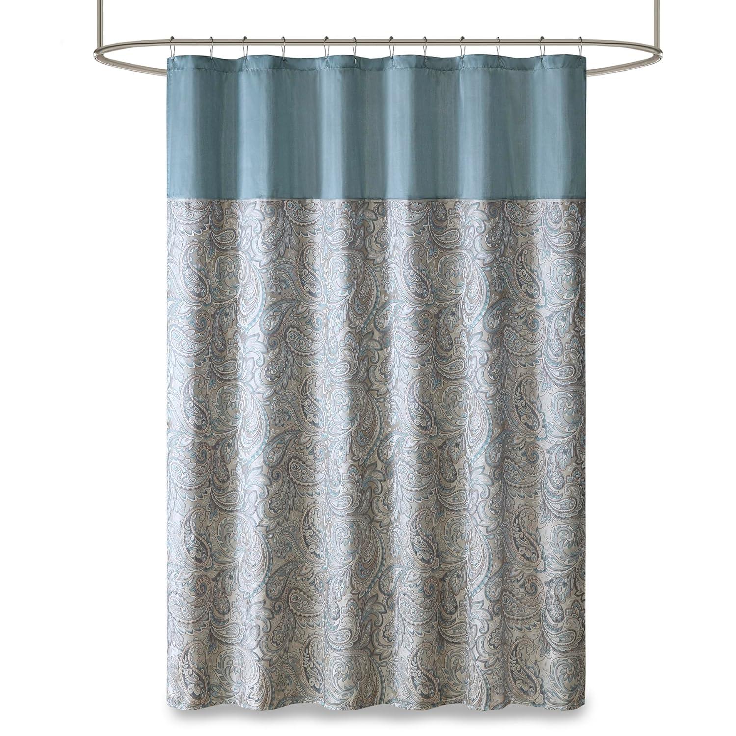 Madison Park Aubrey Paisley Jacquard Shower Curtain