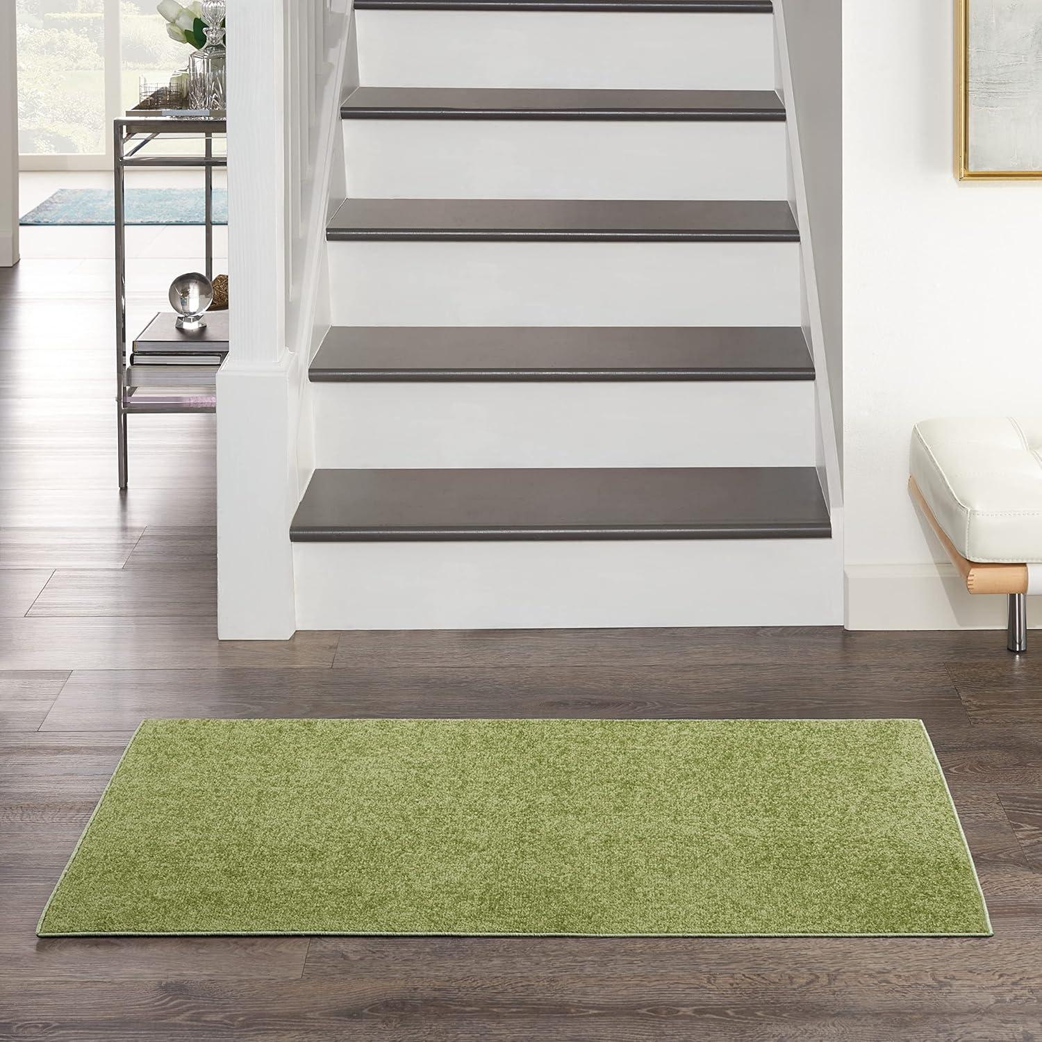 Mossy Green Soft-Textured 2' x 4' Outdoor Essentials Rug