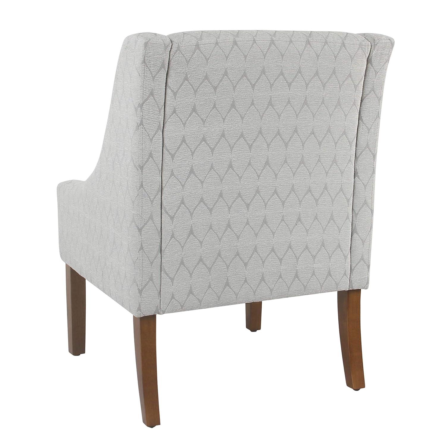 HomePop Modern Swoop Arm Accent Chair, Gray Leaf