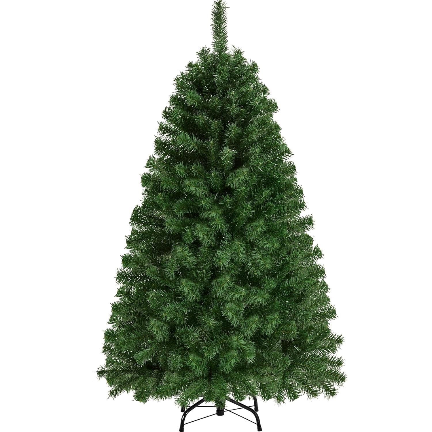 Yaheetech 4.5ft Hinged Spruce Artificial Christmas Tree Holiday Decoration with PVC Tips, Green