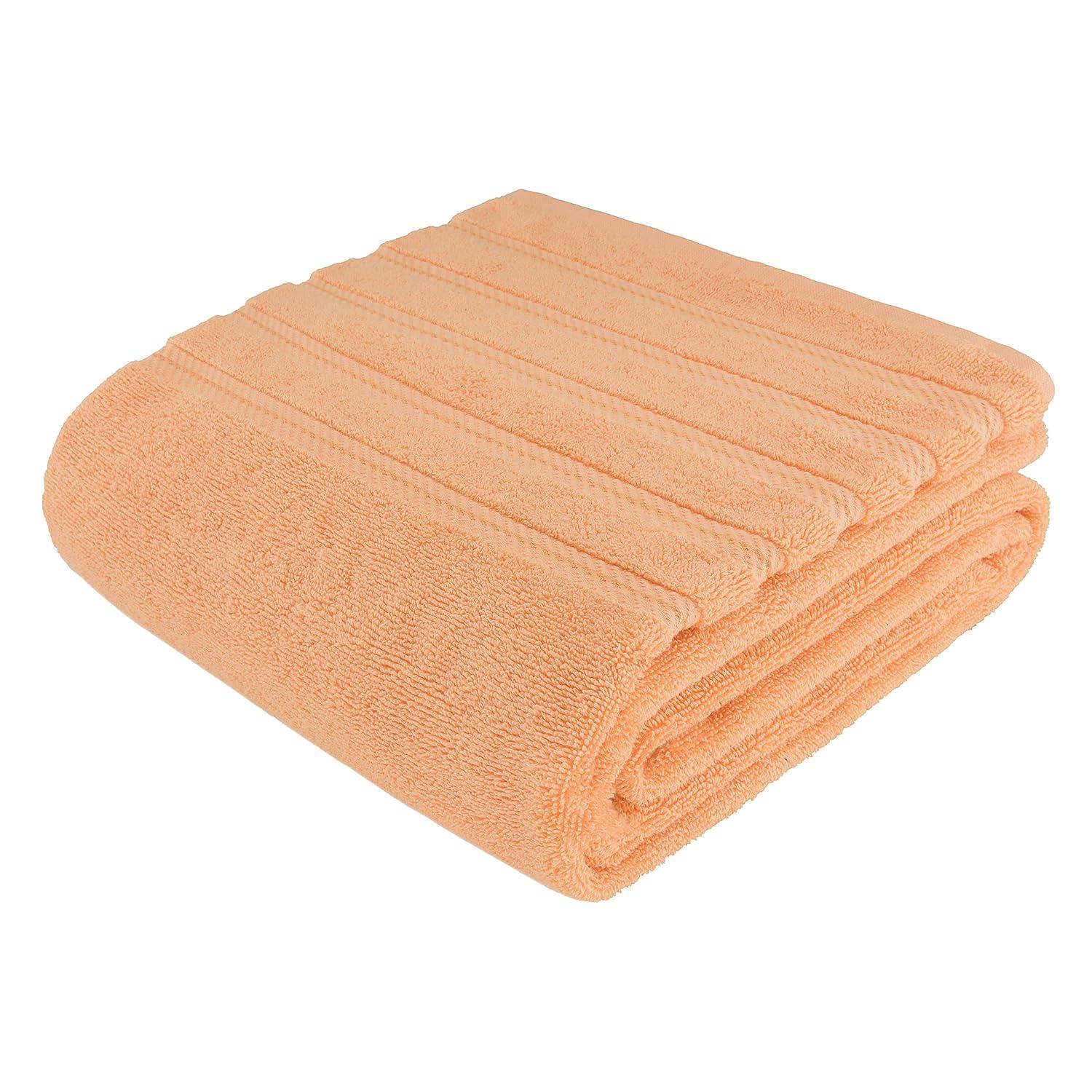 American Soft Linen Luxury 35x70 Jumbo Large Bath Towel, 100% Cotton Turkish Bath Towel Sheet, Malibu Peach